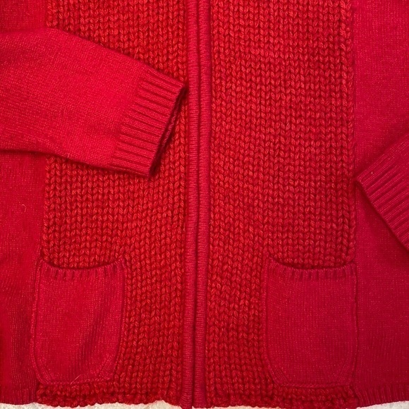 Alpaca/Wool Blend Cardigan Womens M Sweater Jacket Zip up Red soft Winter cozy - Picture 5 of 6